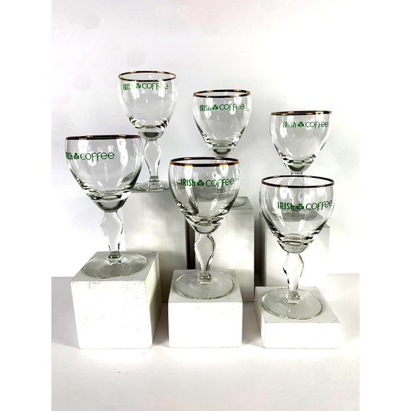 Vintage Stemmed Irish Coffee Wine Cordials - Picture 1 of 7